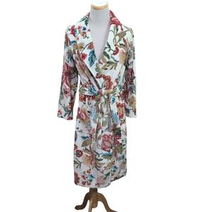 Be Relaxed Homeware Robe, Terry Cloth Towel Robe, Women's Sz P, Retro Floral